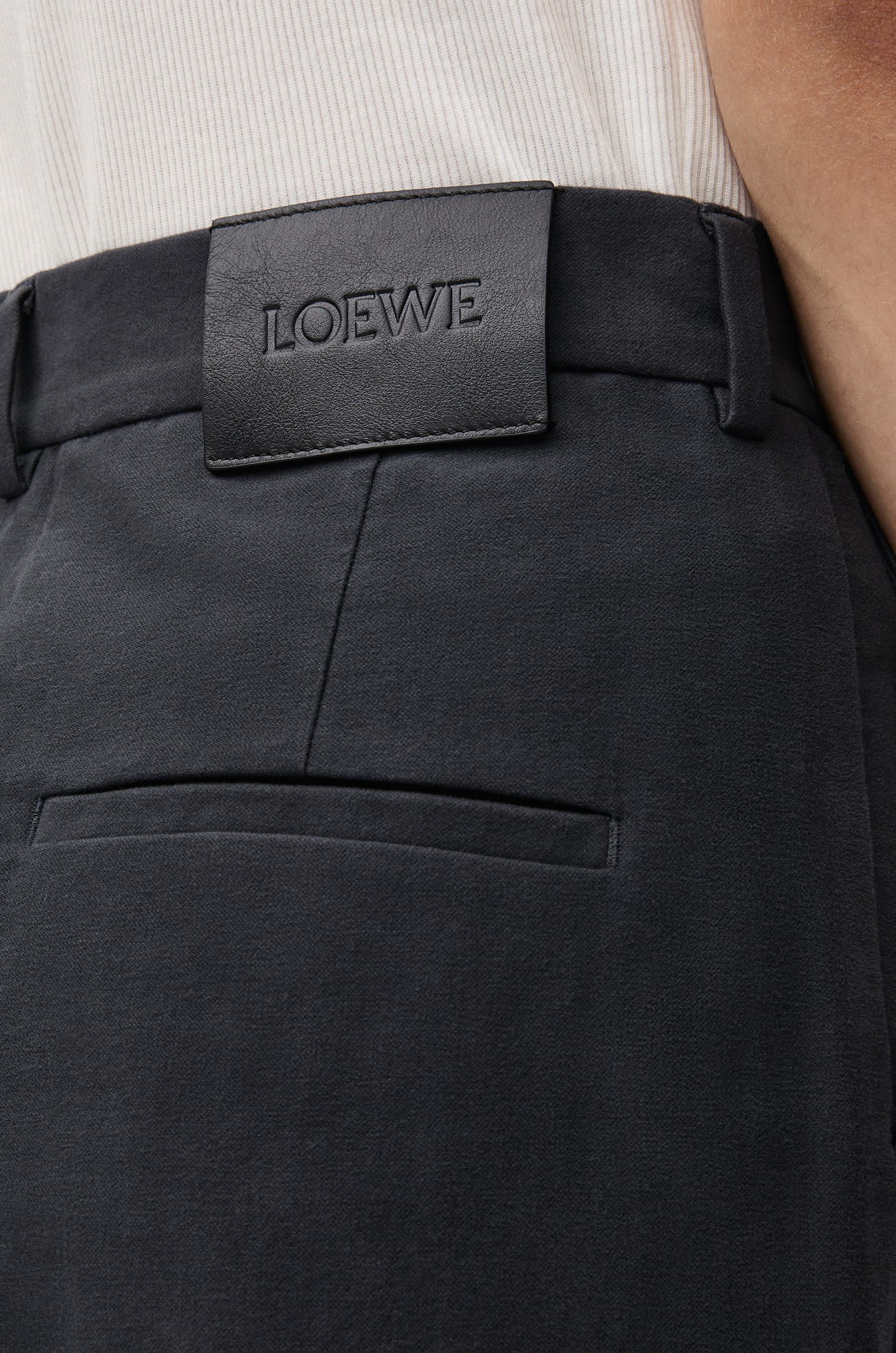 LOEWE 棉质褶裥长裤 深煤灰 plp_rd