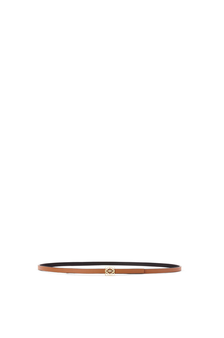 LOEWE Cinturón en piel de ternera lisa con anagrama Bronceado/Negro/Oro pdp_rd