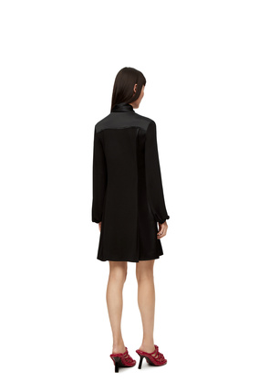 LOEWE Lavalliere dress in crepe jersey and crepe satin Black