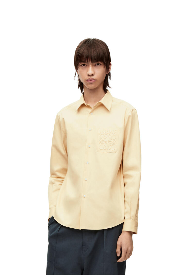 LOEWE Anagram debossed shirt in cotton Light Yellow