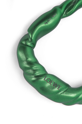 LOEWE Nappa twist loop earrings in sterling silver Dark Green plp_rd