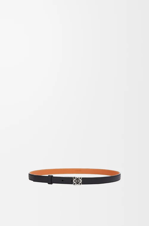 LOEWE Cinturón Anagram en piel de ternera graneada Negro/Paladio