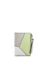 LOEWE Puzzle slim bifold wallet in classic calf Ash Grey/Light Celadon