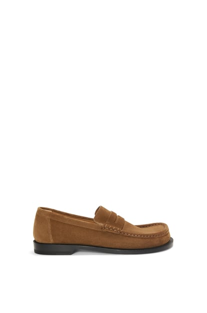 LOEWE Campo loafer in suede calfskin Tabacco