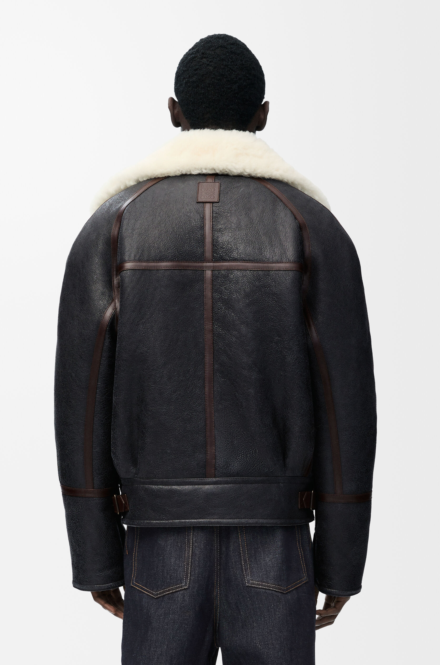 Loewe Shearling Aviator Jacket in Brown for Men | Lyst