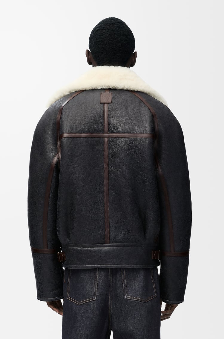 LOEWE Aviator jacket in shearling White/Black