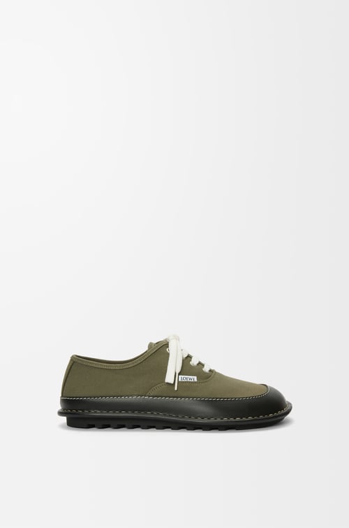 LOEWE ベイ レースアップ（キャンバス&ベジタブルタンニンカーフ） Khaki Green/Black plp_rd