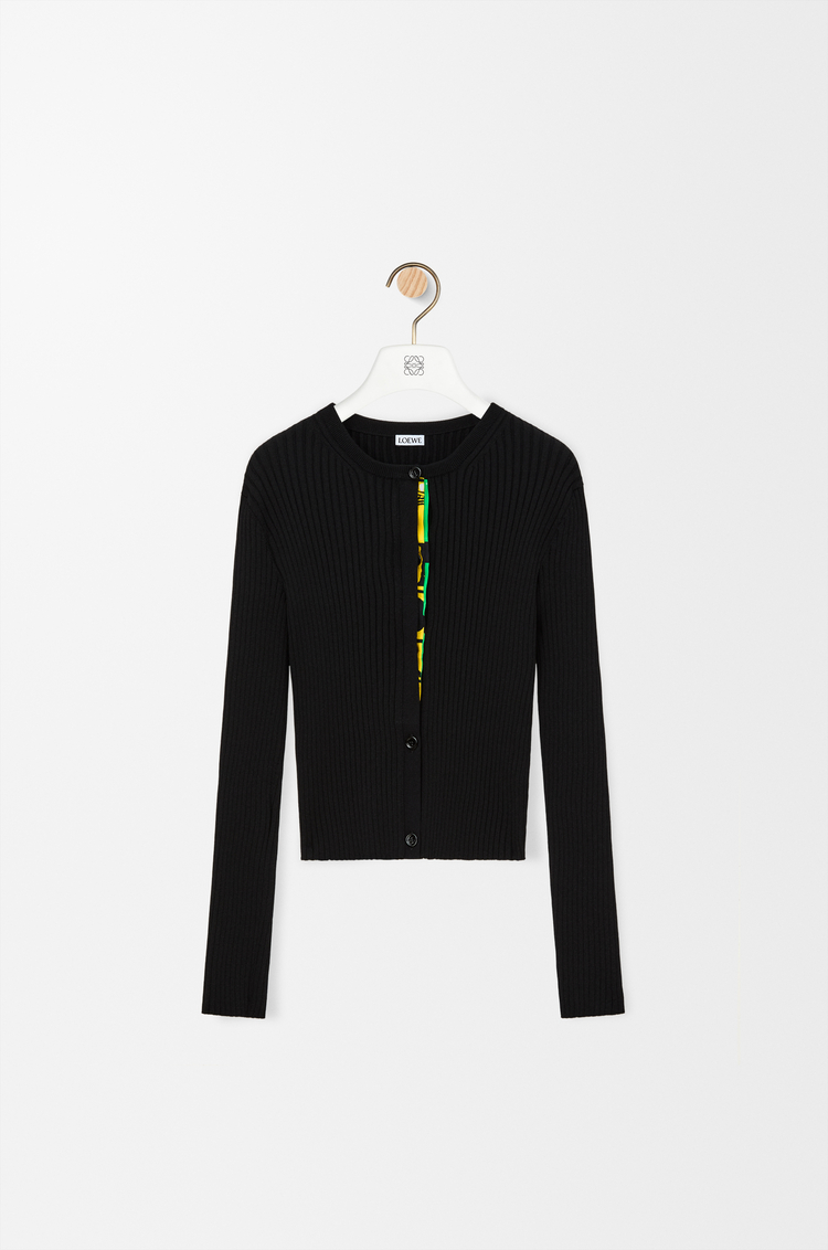 LOEWE Cardigan in viscose blend Black/Multicolor