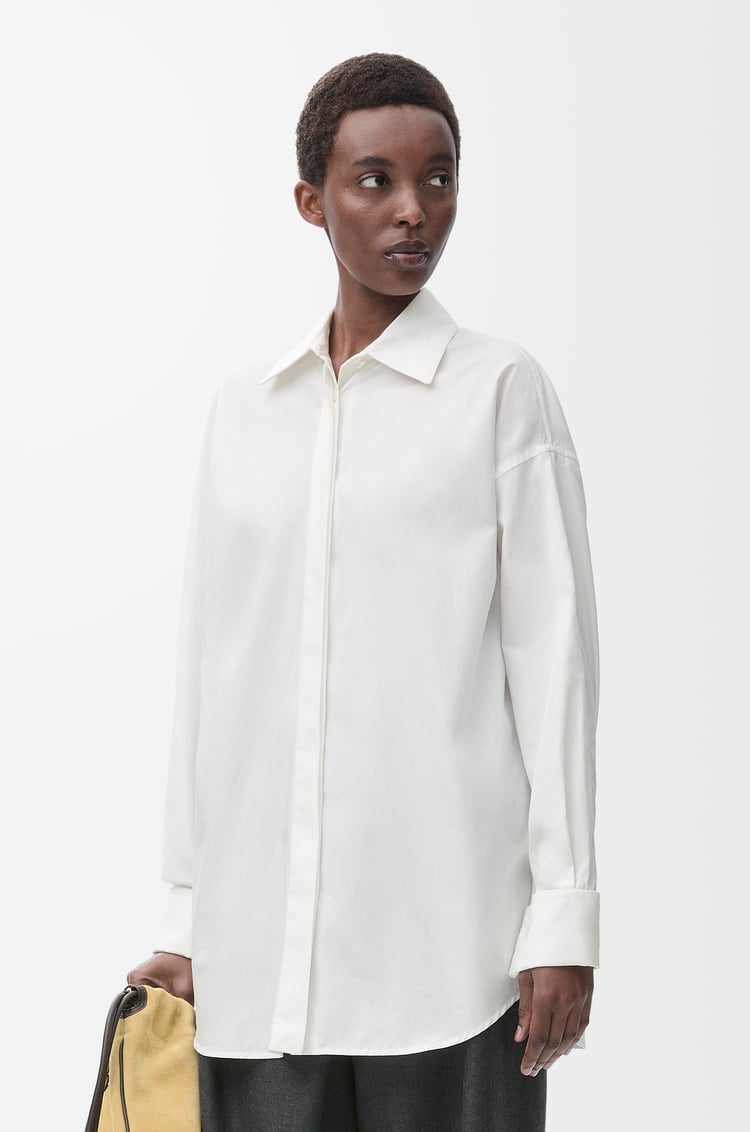 LOEWE Draped shirt in cotton White