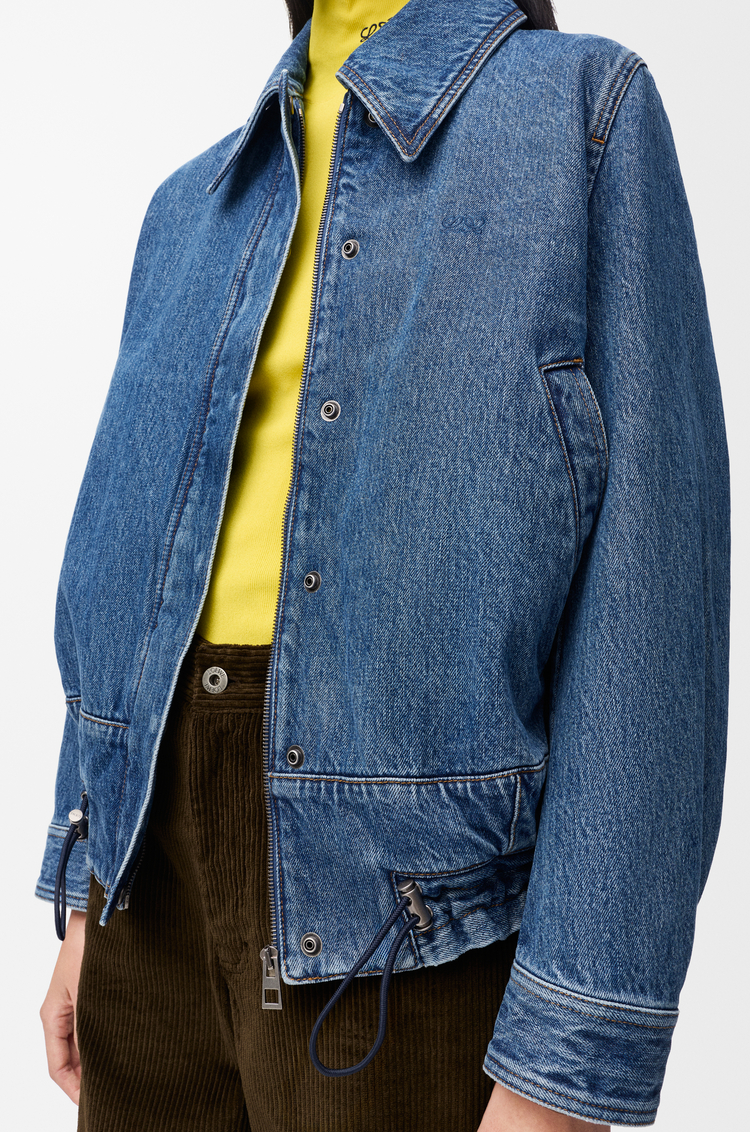 LOEWE Chaqueta con cordón de ajute en denim Azul