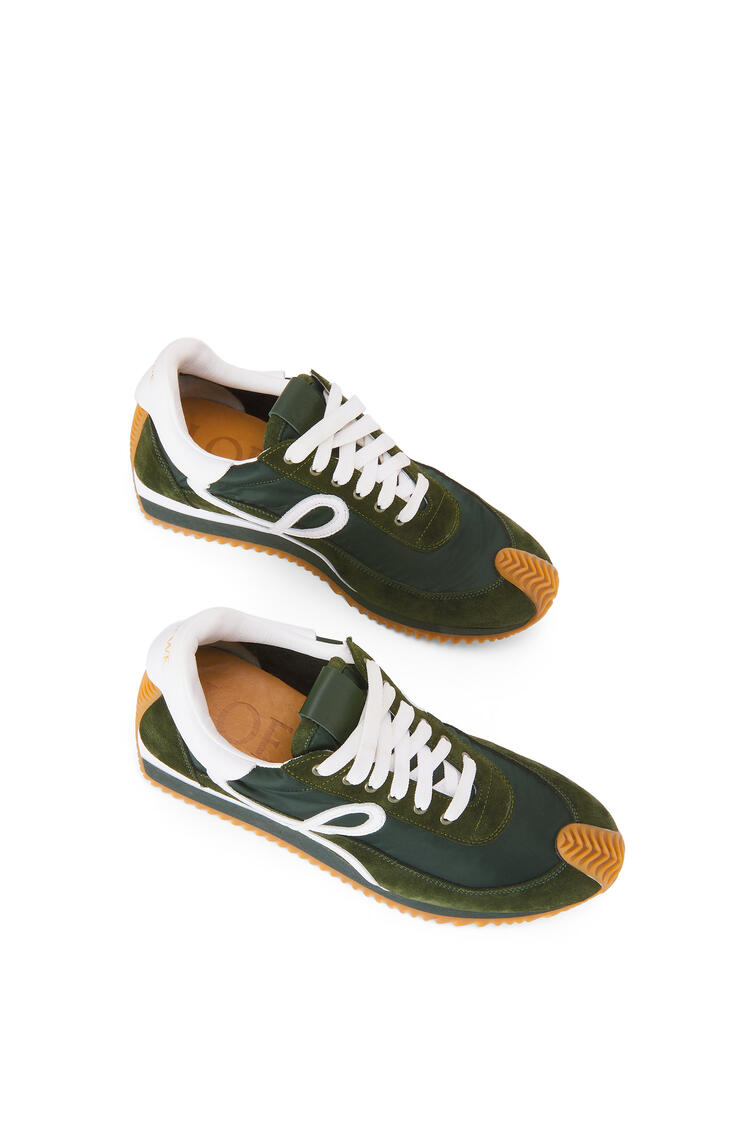 LOEWE Flow runner in suede and nylon Forest Green