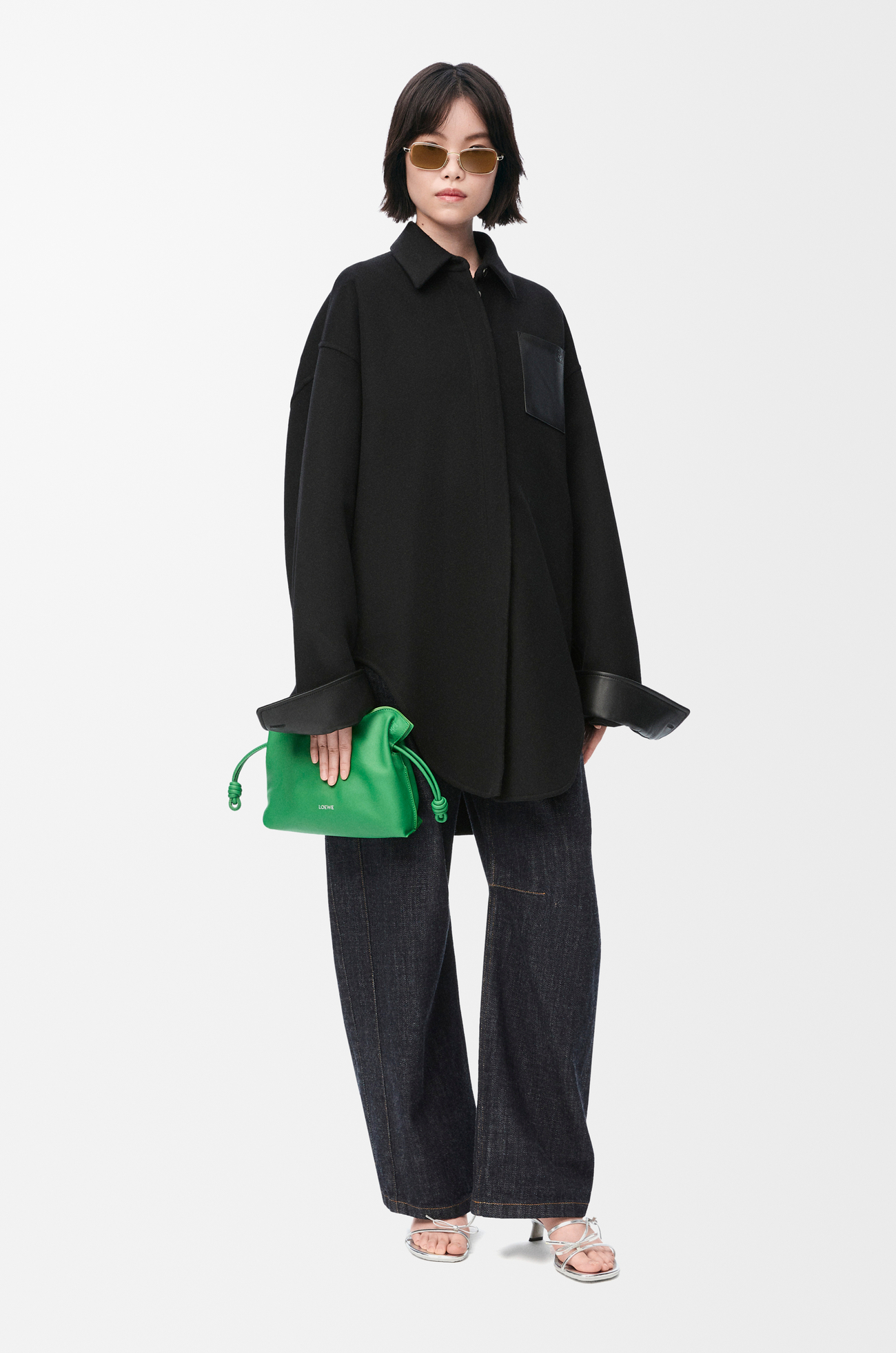 LOEWE Overshirt in wool and cashmere Black plp_rd