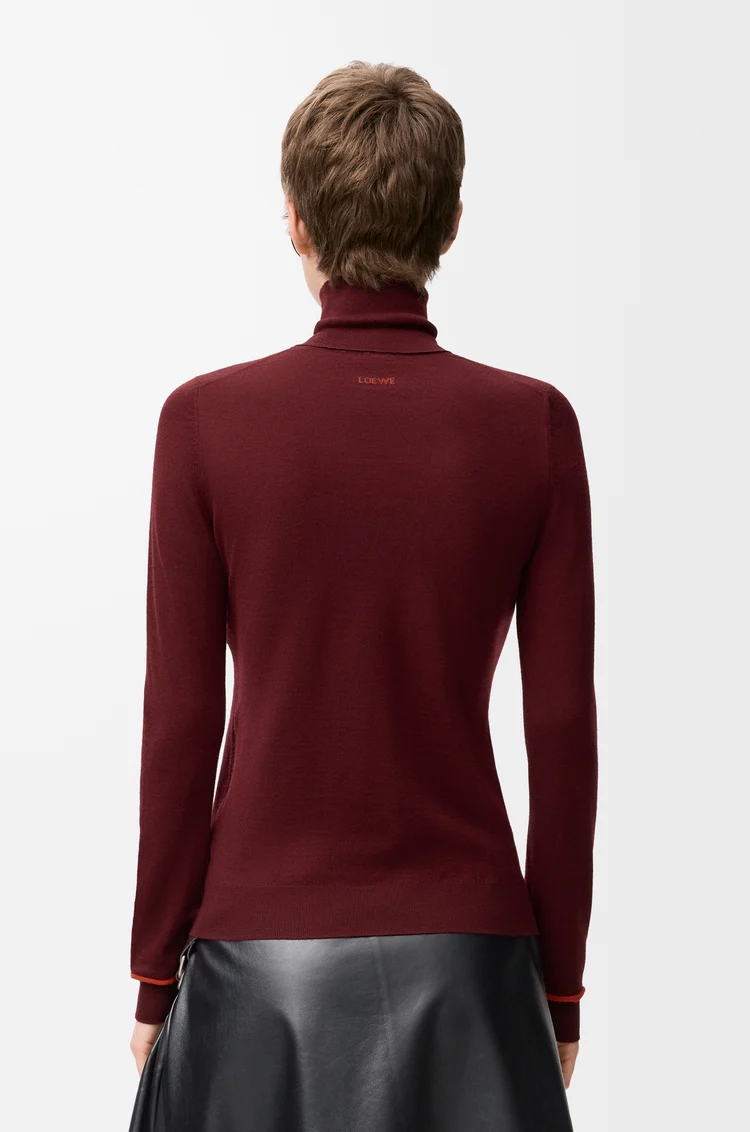 LOEWE Jersey en lana Burdeos/Naranja