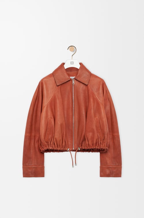 LOEWE Chaqueta globo en piel napa de cordero Naranja