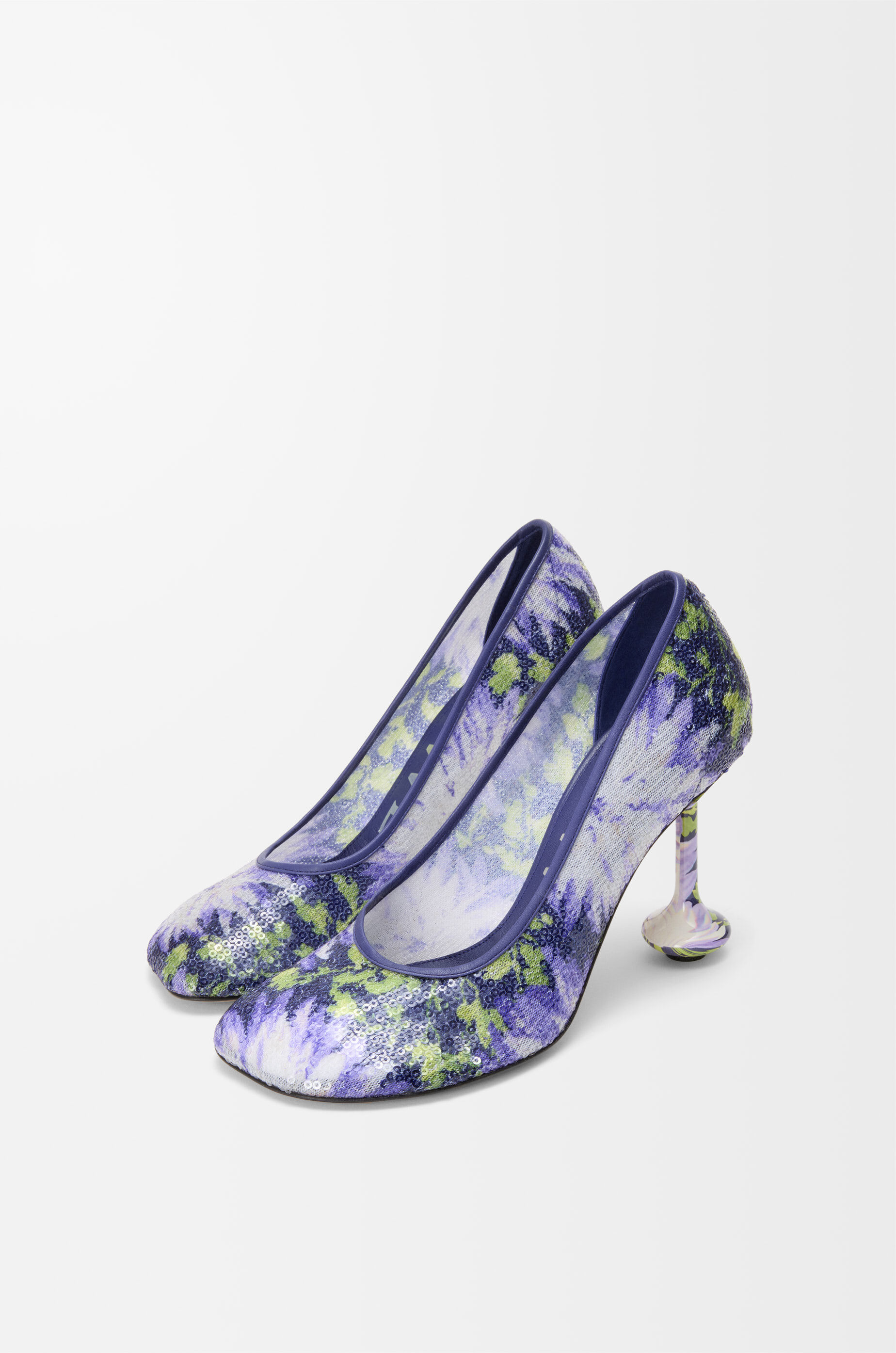パンプス LOEWE Embellished mesh Toy pumps (LLSTS01X19 NAVYLILAC) Toy pump in sequins Blue - LOEWE