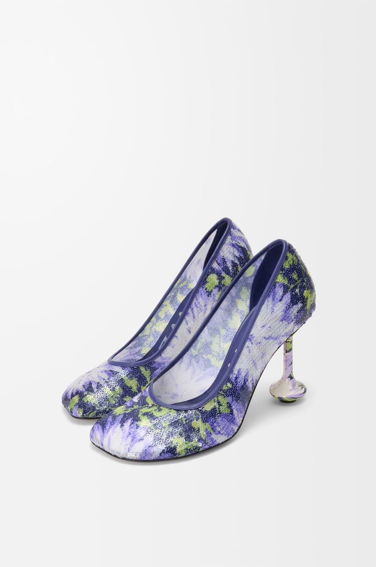 LOEWE Zapato de salón Toy con lentejuelas Azul Marino/Lila