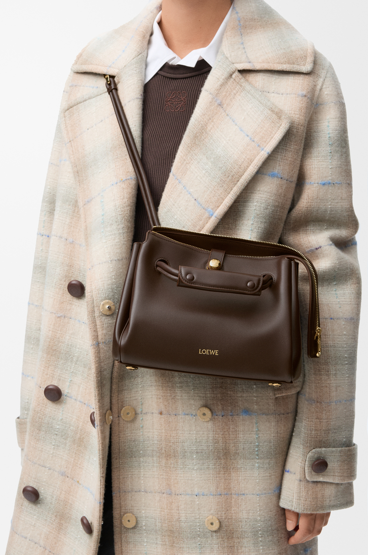 LOEWE Small Madrid bag in supple calfskin Dark Chestnut