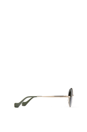 LOEWE Gafas de sol redondas pequeñas en metal Verde Kaki Solido