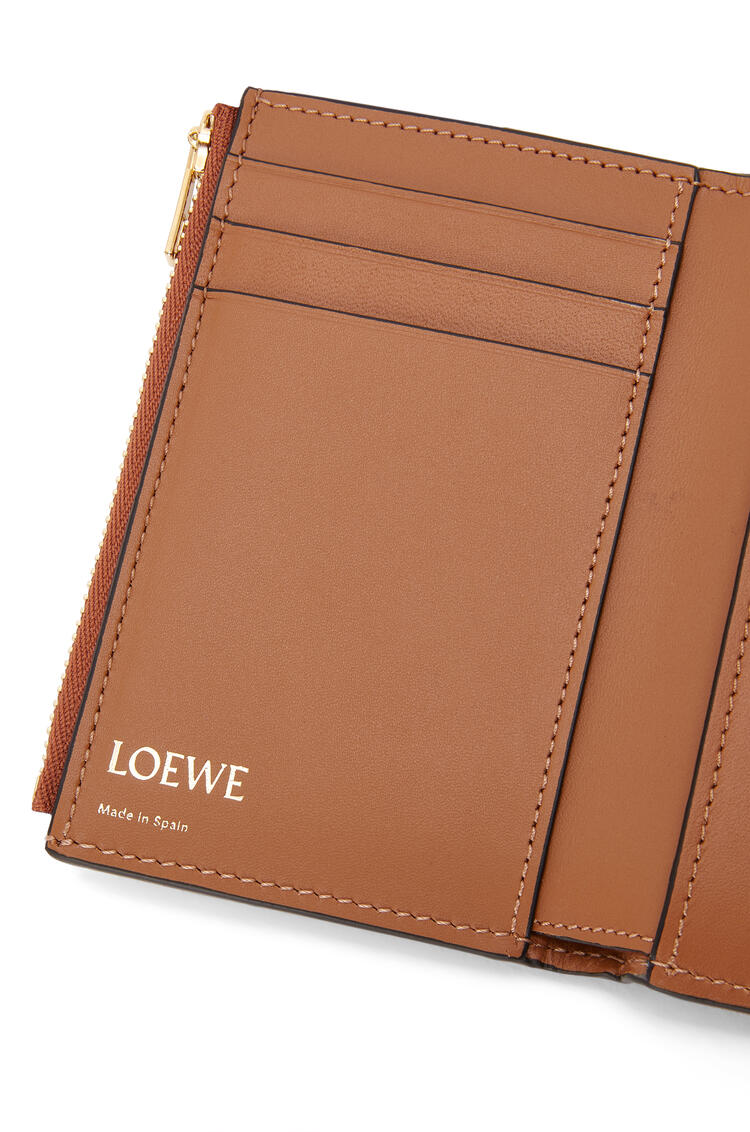 LOEWE Repeat small vertical wallet in embossed calfskin Tan