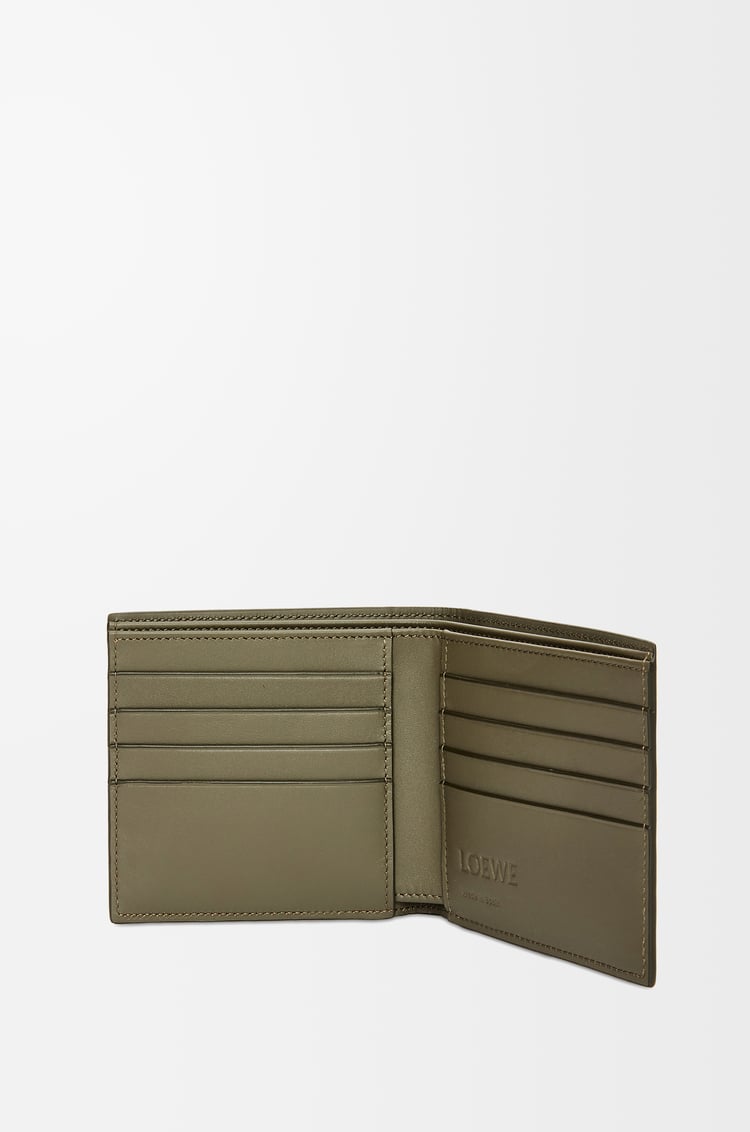 LOEWE Bifold wallet in satin calfskin Khaki Green