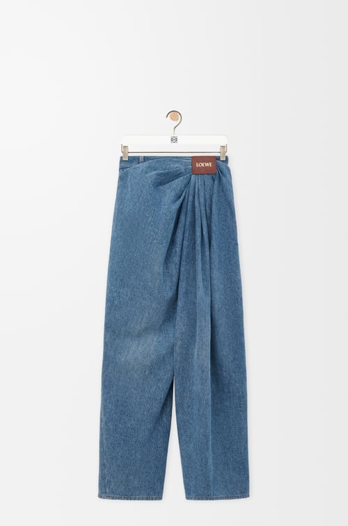 LOEWE 垂墜牛仔褲 靛藍色