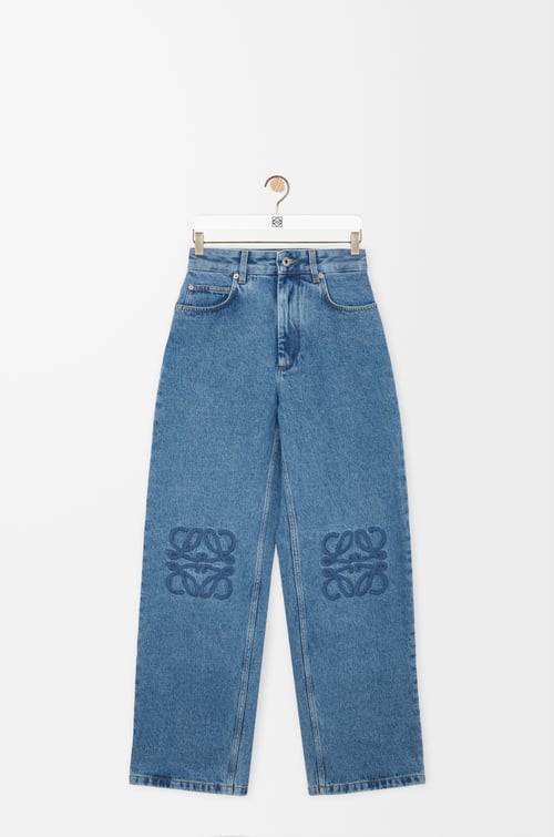 LOEWE Pantalón vaquero holgado Anagram en algodón Azul Vaquero