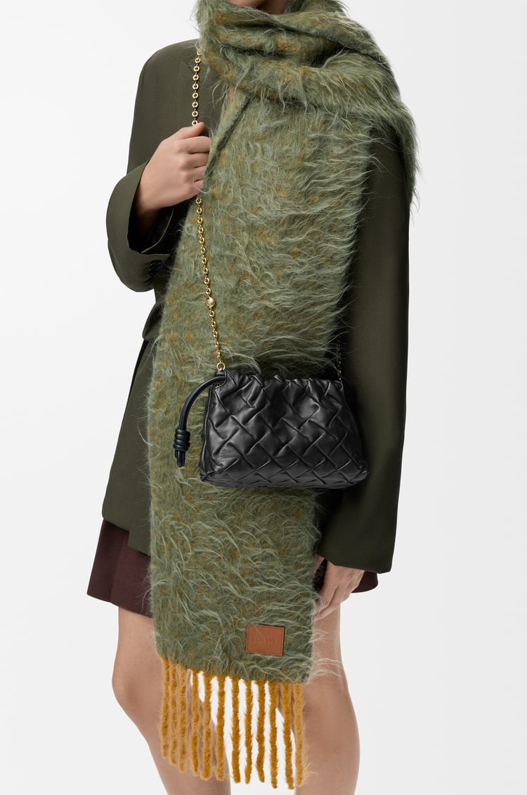 LOEWE Borsa Flamenco Purse mini in nappa di vitello con pieghe Nero