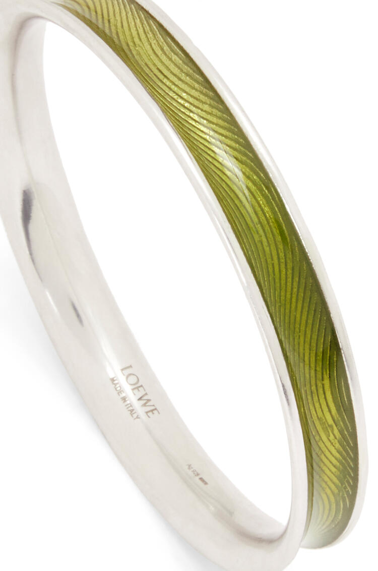 LOEWE Wave bangle in sterling silver and enamel Green pdp_rd