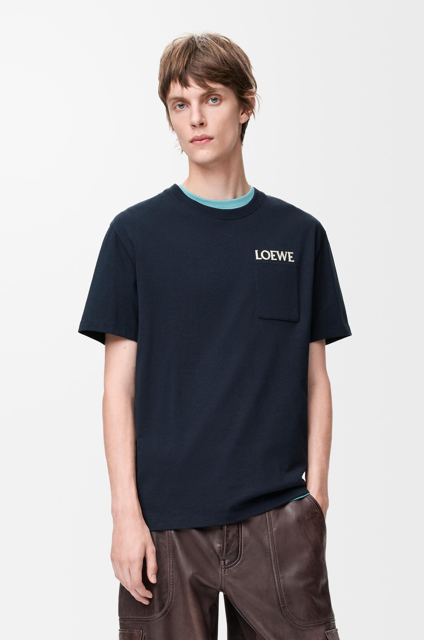 LOEWE Relaxed fit T-shirt in cotton Dark Navy Blue