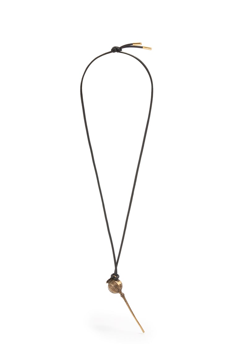 LOEWE Poppy seed pendant in brass and enamel 青銅