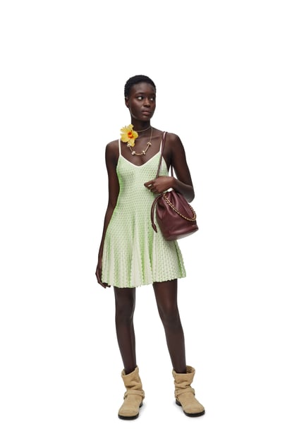 LOEWE Strappy dress in viscose Natural/Green plp_rd