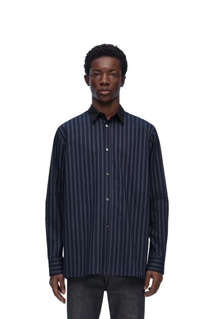LOEWE Camisa en algodón Azul Marino Oscuro/Gris/Negro plp_rd