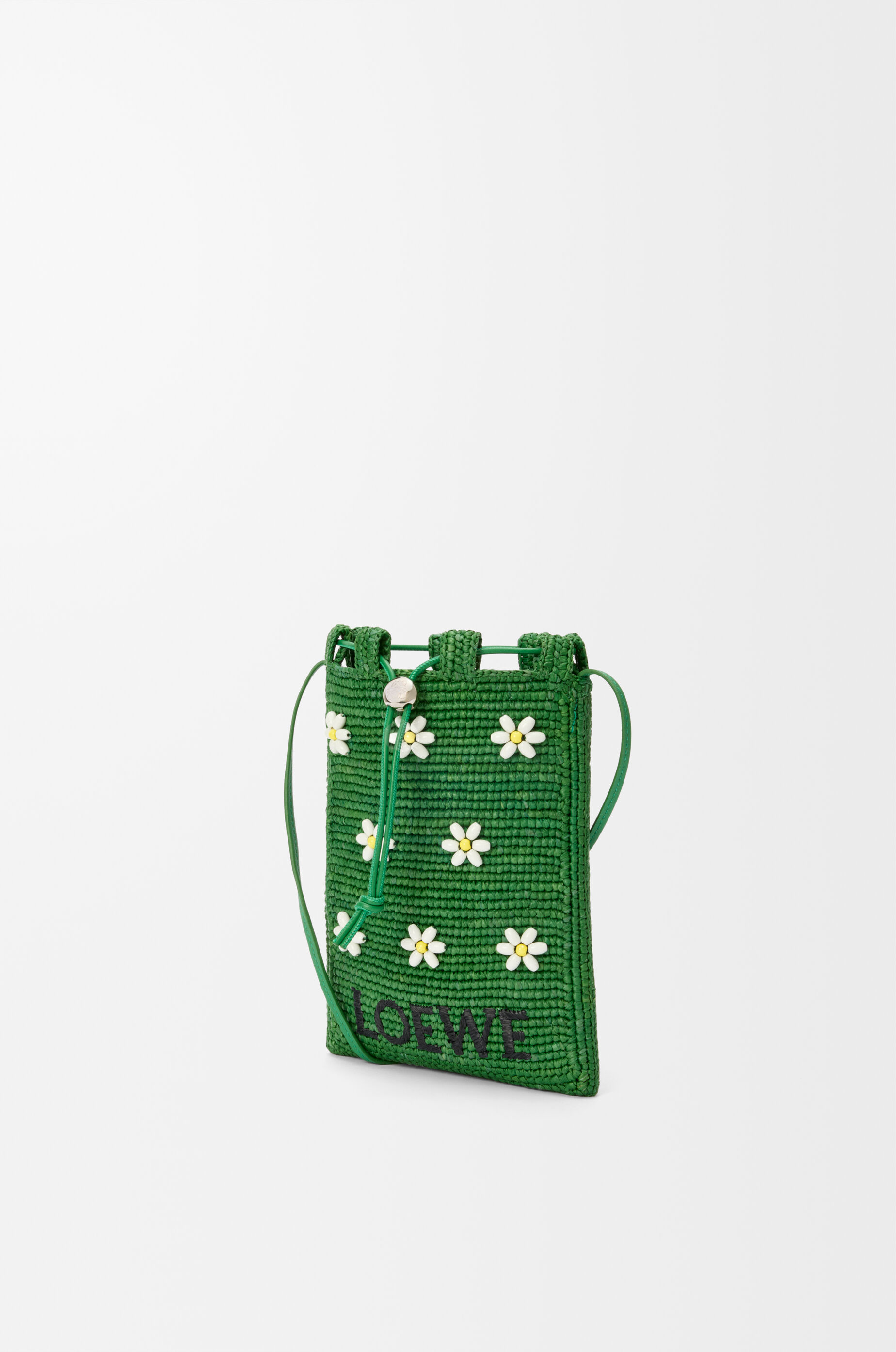 デパート 送料無料 ドローストリング ポケット（ラフィア） LOEWE - グリーン バッグ