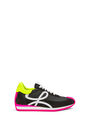 LOEWE Flow runner in nylon and suede Black/Neon Pink pdp_rd
