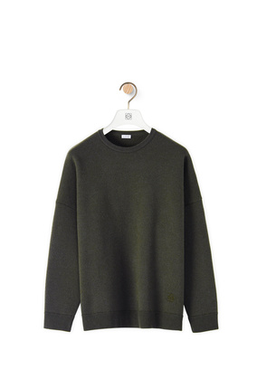 LOEWE Oversize crewneck sweater in cashmere Khaki Green plp_rd