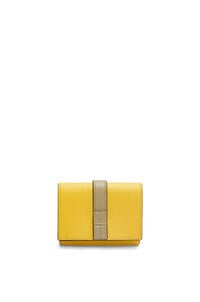 LOEWE Trifold wallet in soft grained calfskin Yellow/Clay Green