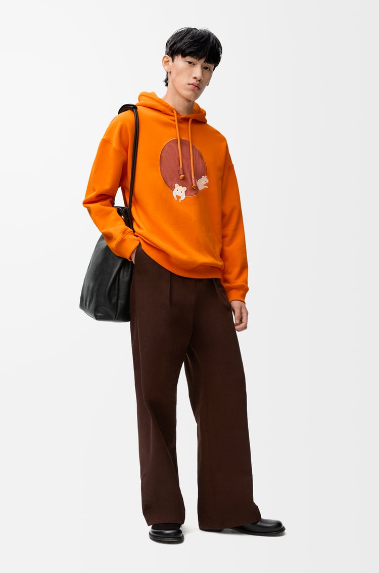 LOEWE Relaxed fit hoodie in cotton Orange