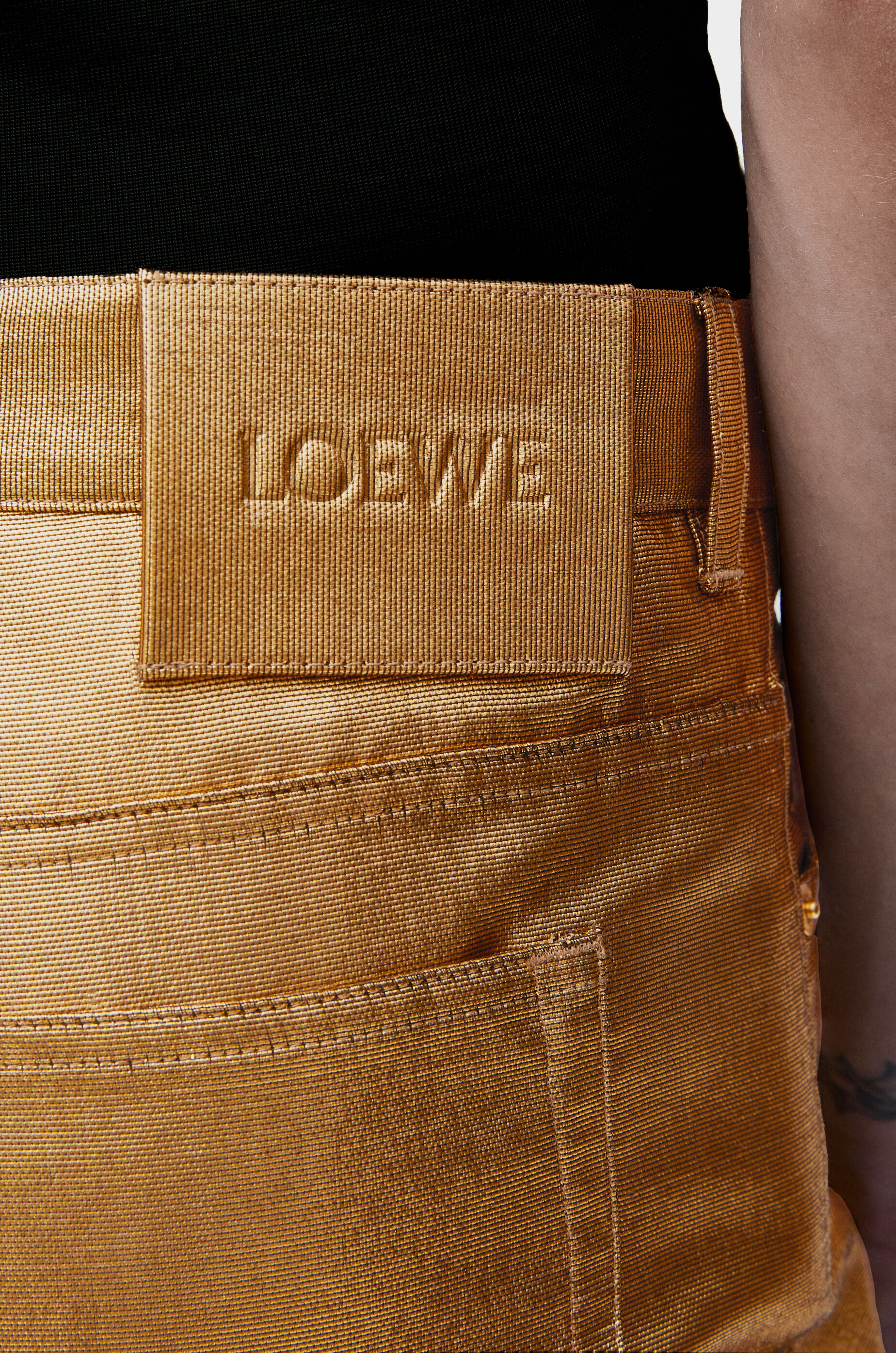 Trousers in technical satin Gold - LOEWE