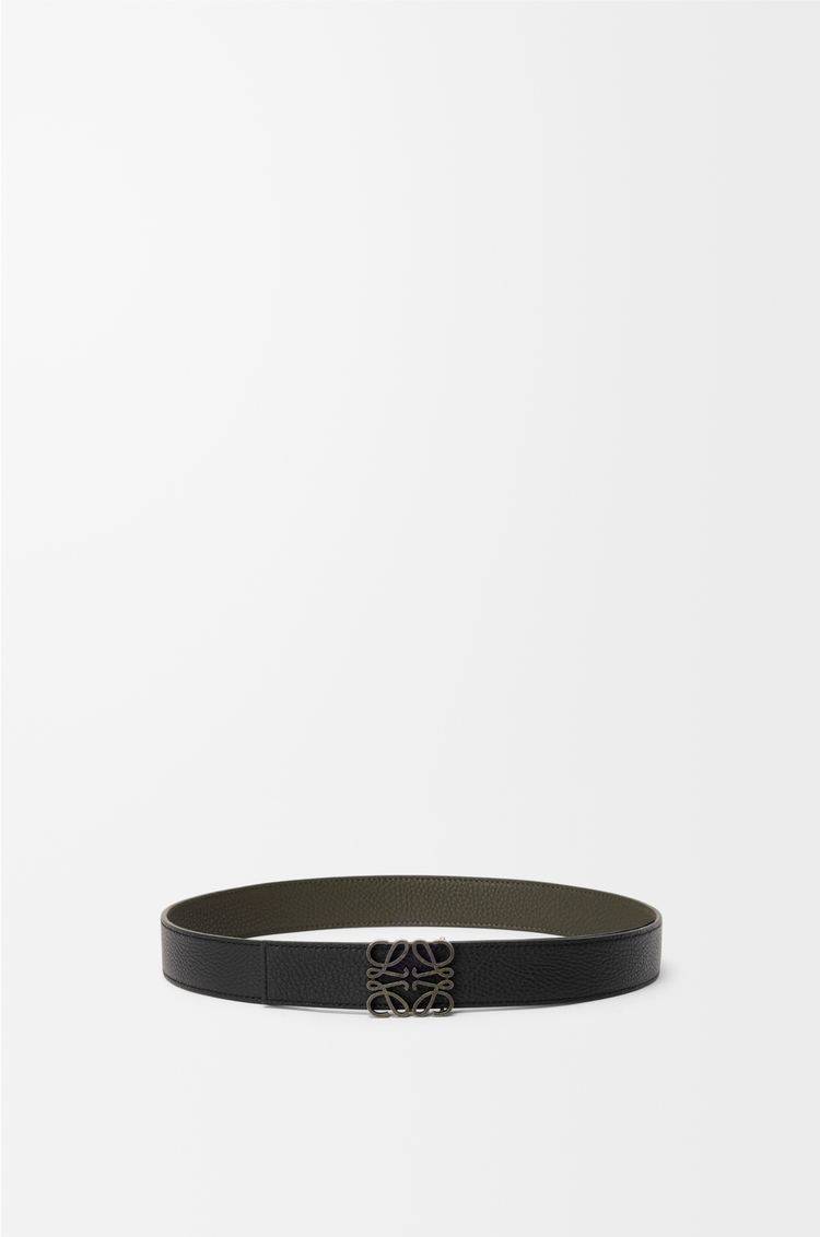 LOEWE リバーシブル アナグラム ベルト（サプルグレインカーフ） ダークカーキ/ブラック/ダークパラジウム