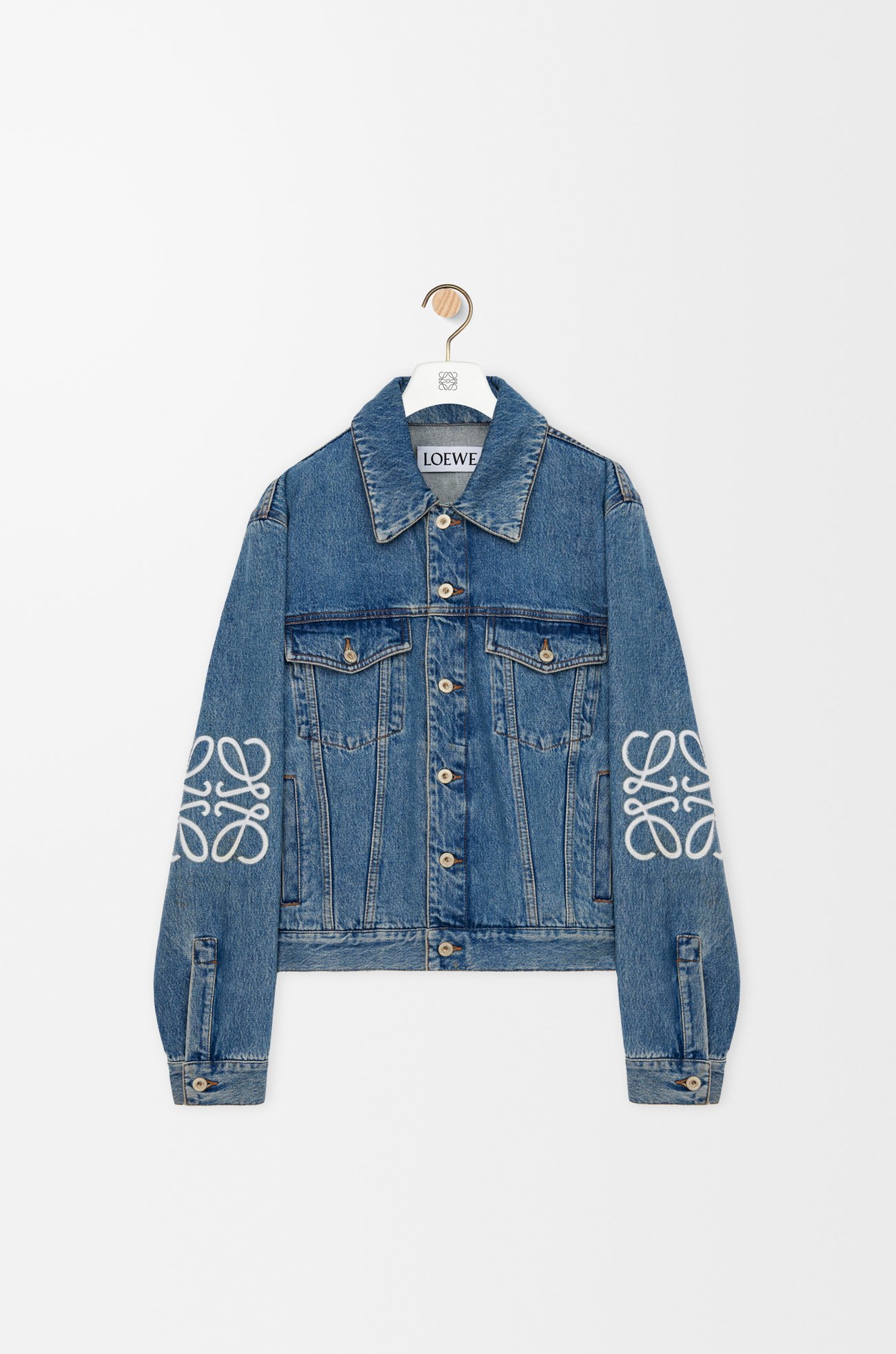 LOEWE Chaqueta Anagram en denim Azul Vaquero