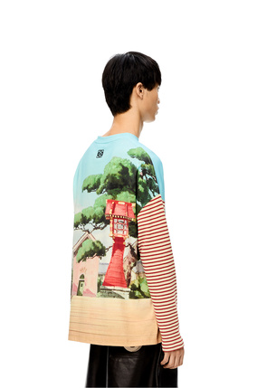 LOEWE Kaonashi long sleeve T-shirt in cotton Multicolor/Red plp_rd