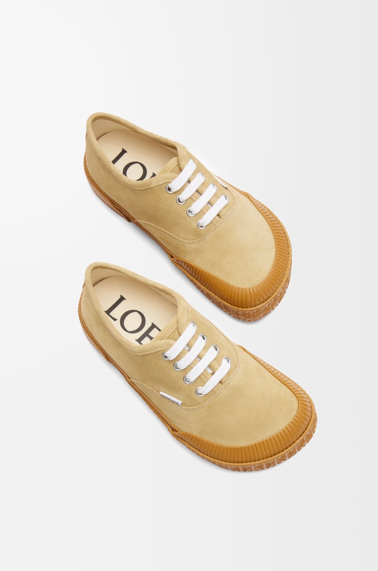LOEWE Terra Vulca lace-up sneaker in suede Gold