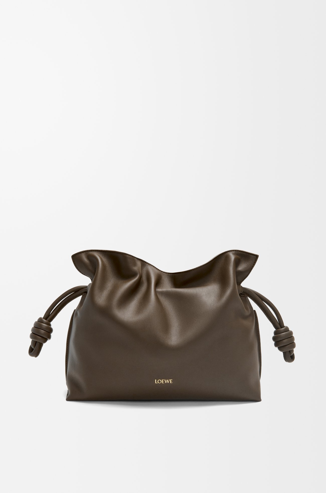 LOEWE Bolso Flamenco Clutch mediano en piel napa de ternera Chocolate plp_rd