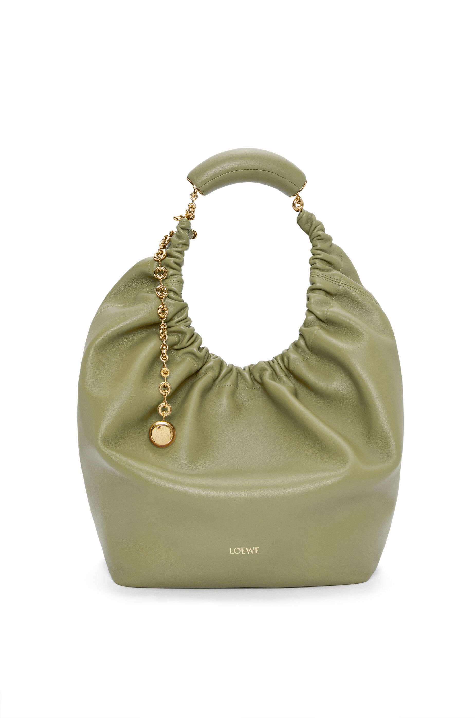 Medium Squeeze bag in mellow nappa lambskin Eucalyptus Green LOEWE