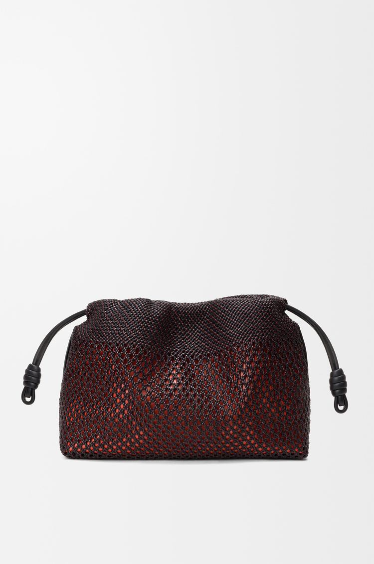 LOEWE フラメンコパース ミディアム（ウーブンナパラム） ブラック/バーガンディー