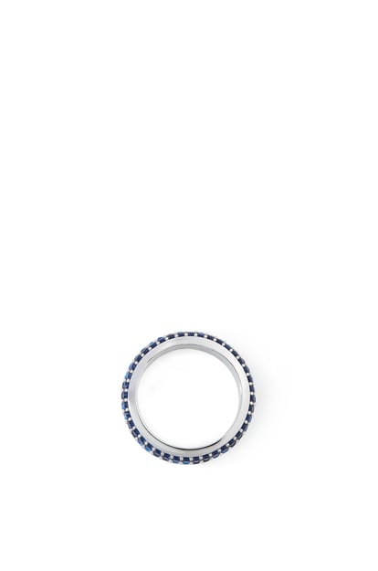 LOEWE Thin Pavé ring in sterling silver and crystals Silver/Blue plp_rd