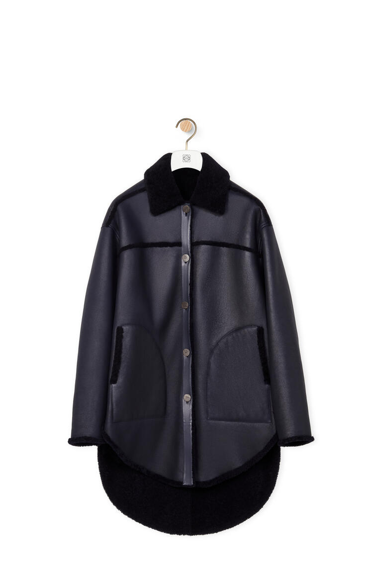 LOEWE Reversible jacket in shearling Navy/Grey pdp_rd