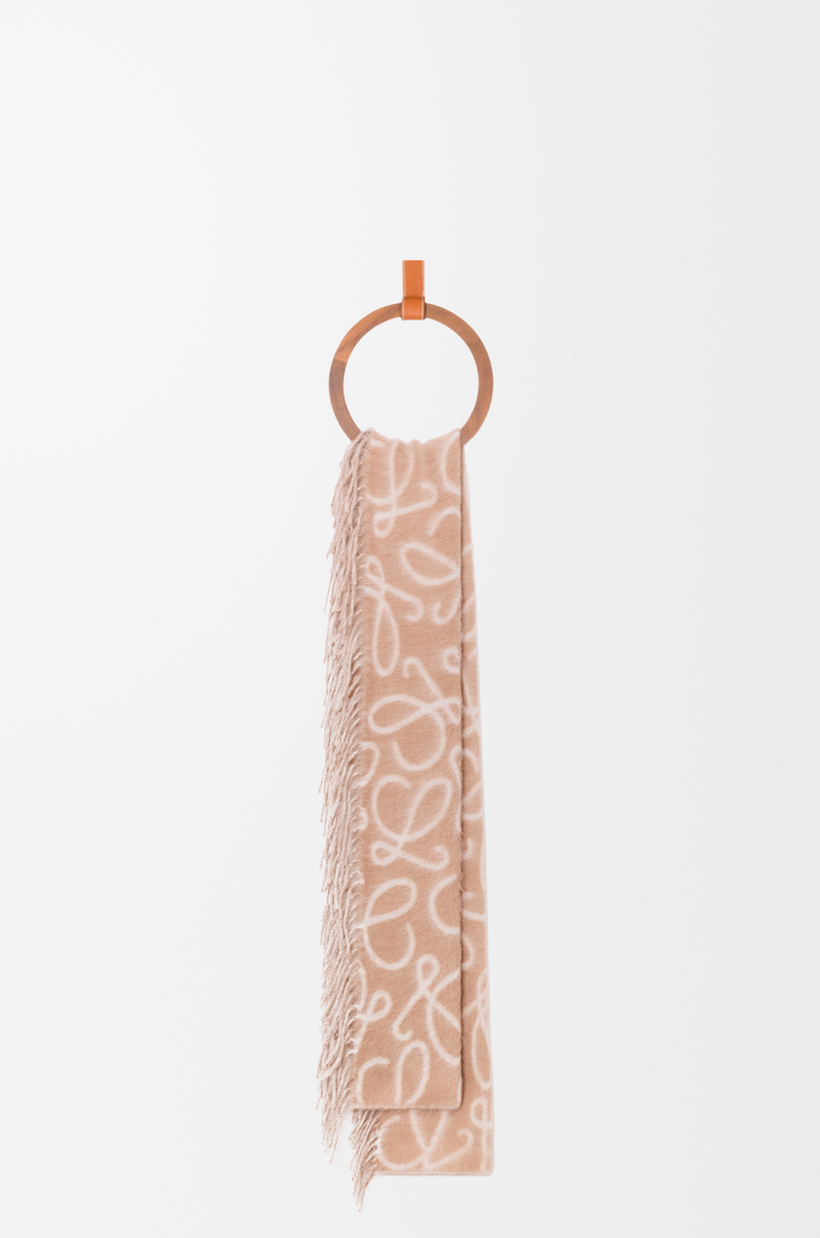 LOEWE Écharpe en alpaga et laine Beige/Blanc