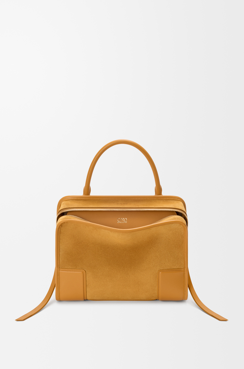 LOEWE Medium Amazona 180 bag in suede Ocra