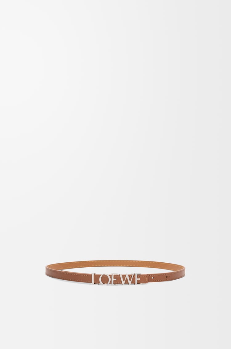 LOEWE 光滑小牛皮 LOEWE 皮帶 棕褐色/鈀色